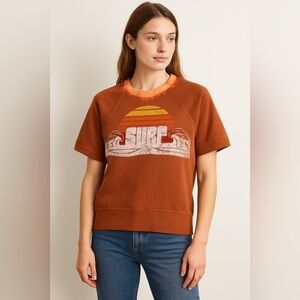 We The Free ✨ Retro Surf Sweatshirt – Burnt Orange Tie Dye – Size S (NWOT
